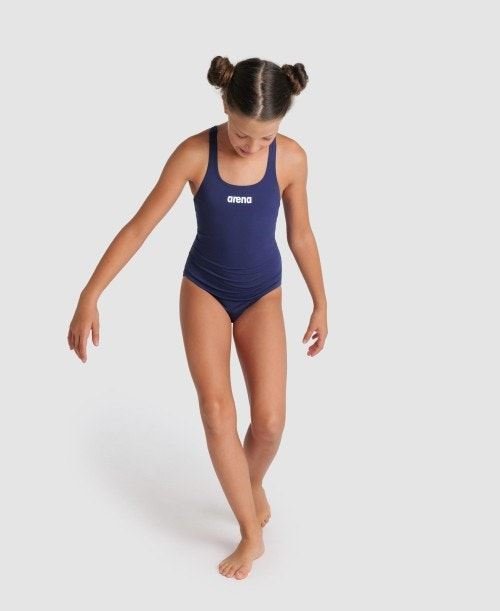 Arena Team Girls Swim Pro Strach Fit One Piece Sun Protection Swimwear - NavyArena