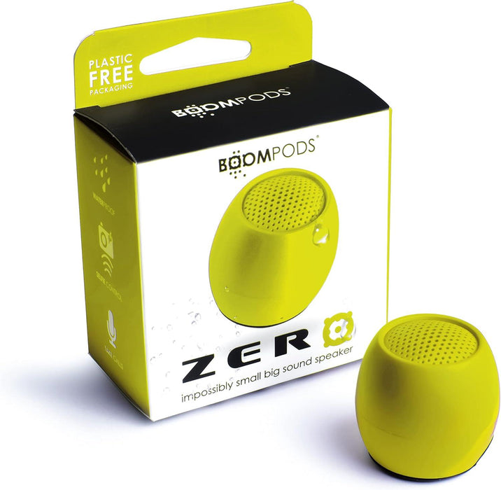 Boompods Zero Wireless Bluetooth Speaker IPX6 Waterproof 5 Hr Playtime Yellow