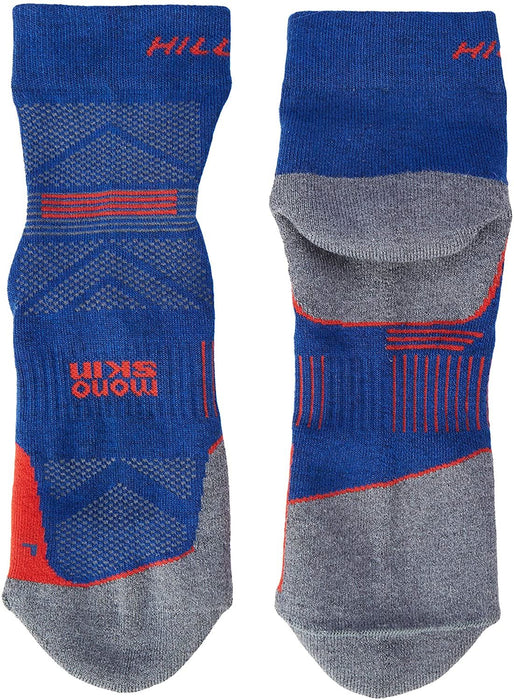 Hilly Mens Supreme Anklet Cushioned Sports Running Socks - Denim / Grey Marl