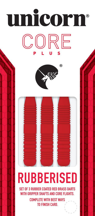 Unicorn Core Plus Dart Set Steel Tip Rubberised Brass Gripper 3 Shafts 21/23/25g