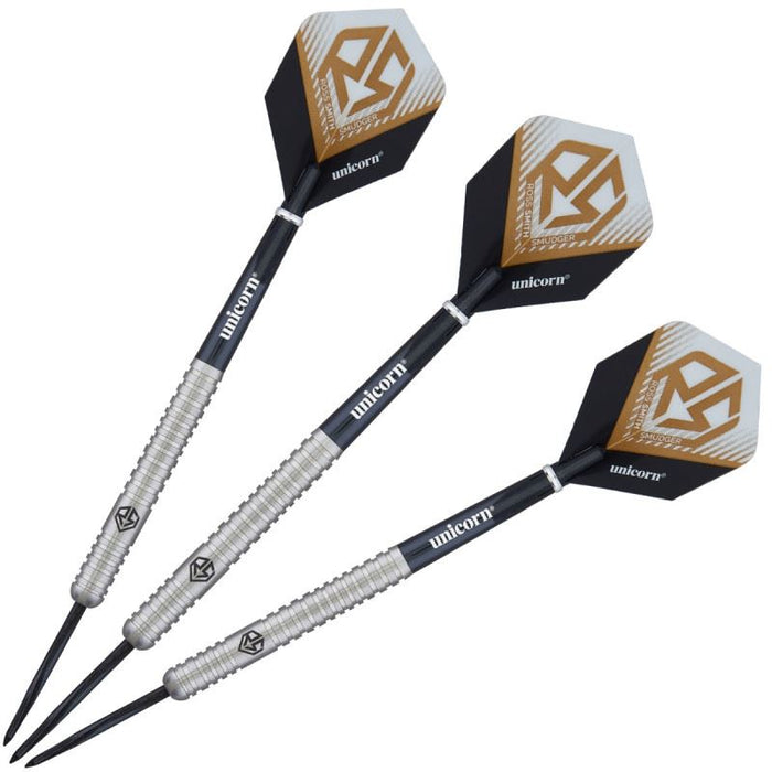 Unicorn Ross Smith Smudger 80% Tungsten Steel Tip Darts 22/24g Silver Finish