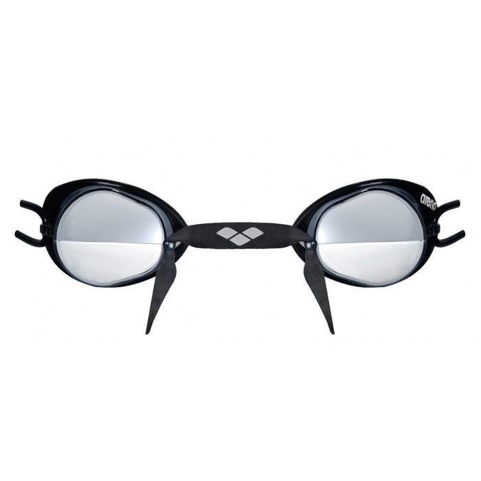 Arena Swedix Mirror Competition Swimming Goggles Swedish Type Nose Bridge Design[SMOKE/SILVER/BLACK]