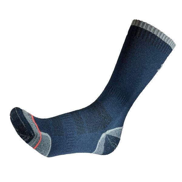 1000 Mile Mens Trek Single Layer Sock Padded Heel Twin Pack Grey/Navy Charcoal