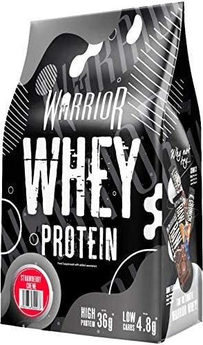 Warrior 100% Whey Protein Powder 2kg Muscle Mass Gainer Shake Strawberry CremeWarrior