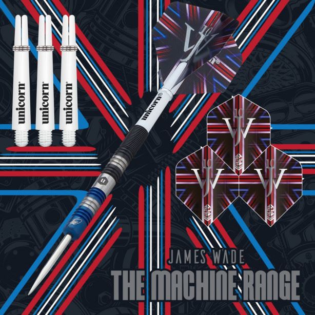 Unicorn James Wade The Machine Two‑Tone 90% Tungsten Steel Tip Darts