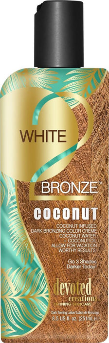 Devoted Creations White 2 Black Coconut Tanning Lotion Dark Bronzer 250ml