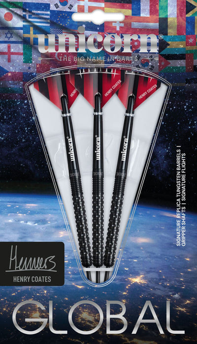 Unicorn Darts Henry Coates Phase 2 90% Tungsten 22g Steel Tip Darts Set