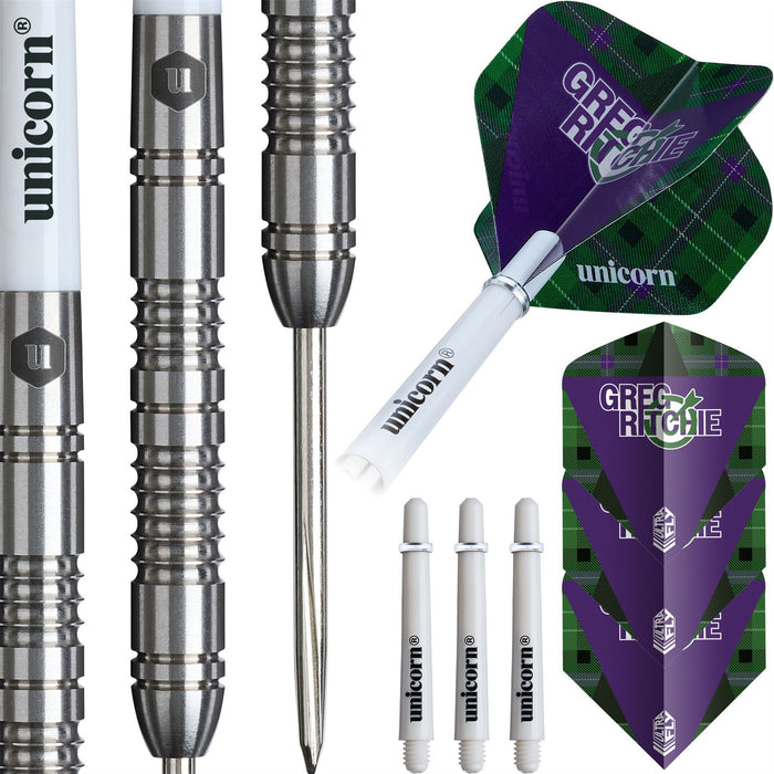 Unicorn Greg Ritchie 23g Steel Tip Darts - Precision 95% Tungsten Contender Set