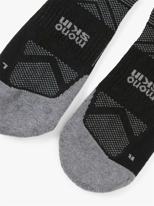 Hilly Mens Supreme Anklet Cushioned Sports Running Socks - Black / Grey Marl