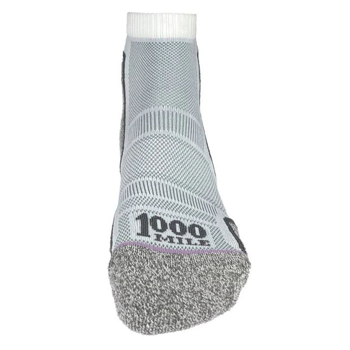 1000 Mile Mens Run Anklet One Layer Sock Padded Zone Flat Toe Seam Twin Pack