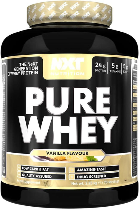 NXT NUTRITION PURE WHEY POWDER - LOW FAT - MUSCLE BUILDING - 2.25KG