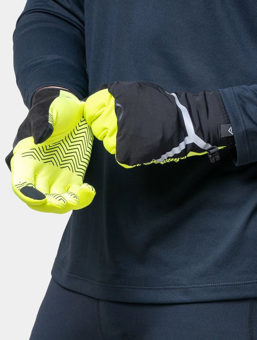 Ronhill Running Gloves – Wind-Block Convertible Glove Thermal & Reflective - Fluo Yellow