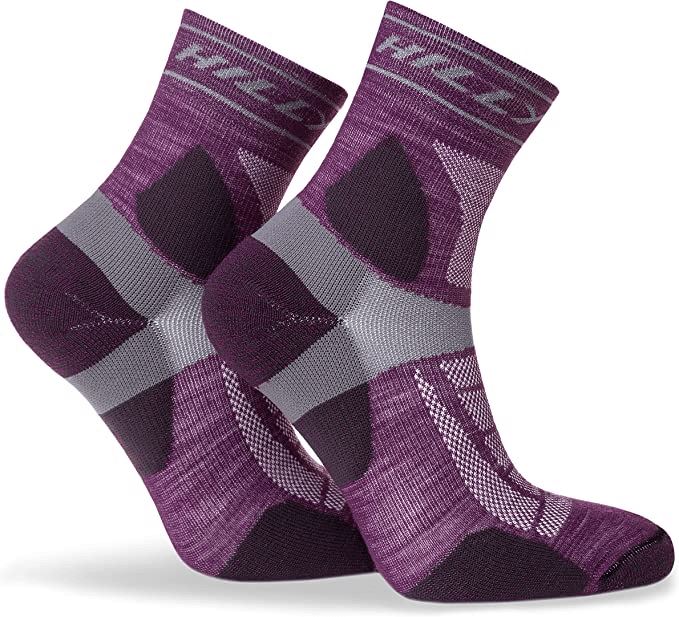 Hilly Trail Anklet Socks Cushion Sports Running Blackberry/Grey - 3 Pairs for 2Hilly