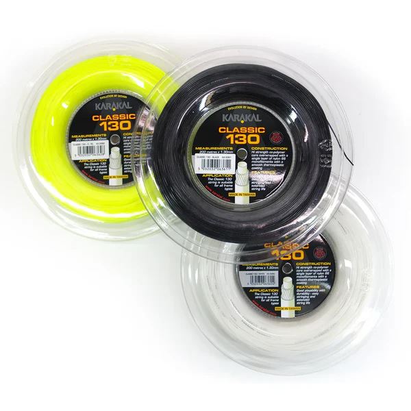 Karakal Classic 130 Racket String Racketball Squash Tennis 200M Coil - White