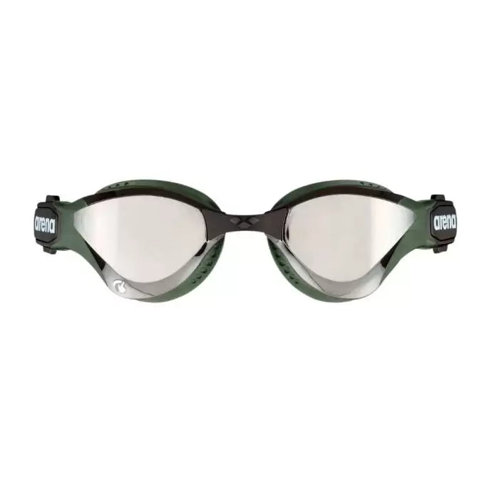 Arena Swimming Goggles Cobra Tri Swipe Mirror Hard Lenses Anti Fog - Silver Army