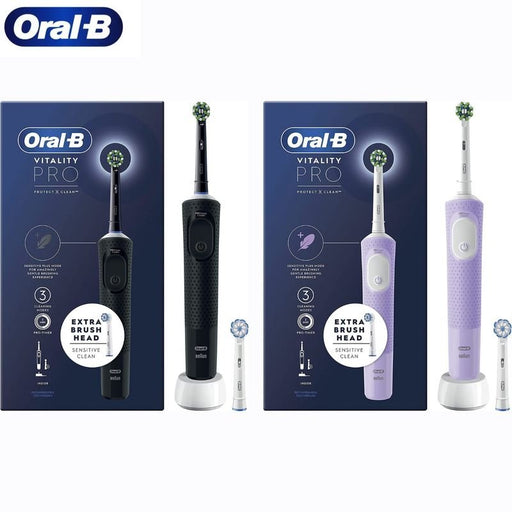 Oral - B Electric Toothbrush Vitality Pro Rechargeable 2D Cleaning 2 Brush HeadsOral - B