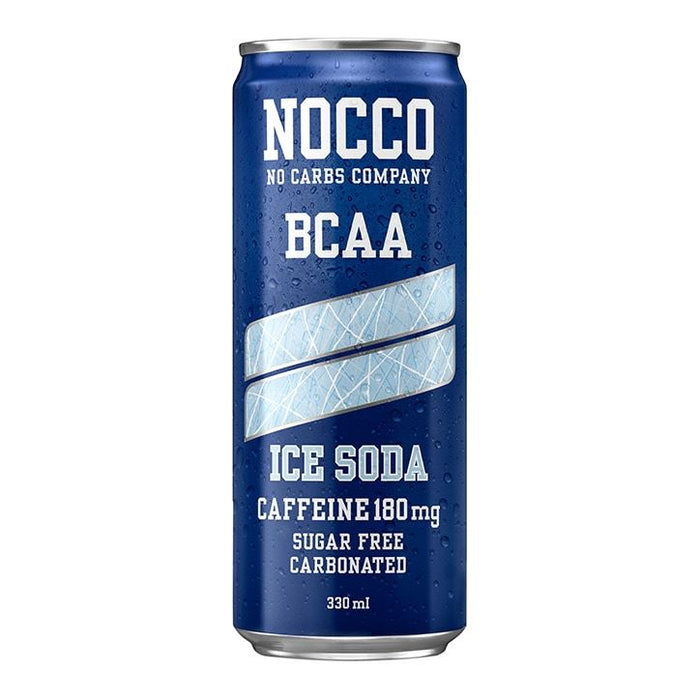 Nocco BCAA+ Cans Caffeine Free Sports Energy Drink - 330ml x 24 - Ice Soda