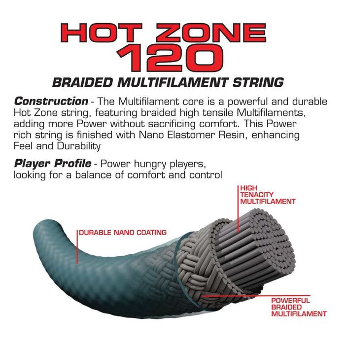 Karakal Hot Zone 120 Squash Racket Strings - Durable Nano Elastomer Coating