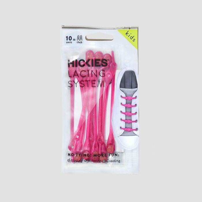 Hickies Laces Kids No Tie Elastic Shoelaces Trainers Straps 14 Pack PinkGlitter