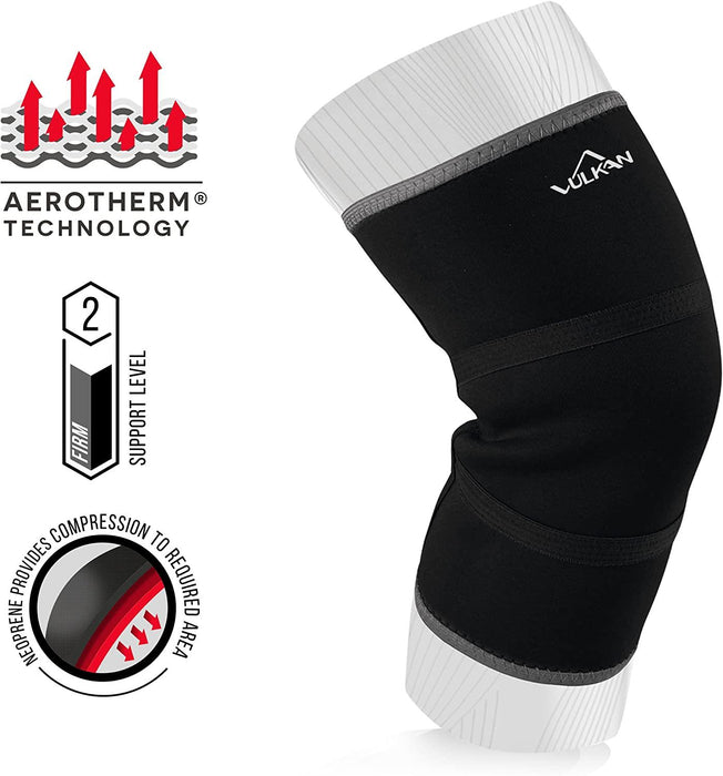 Vulkan Classic Knee Support Compression Sleeve in Black - Neoprene - Level 2