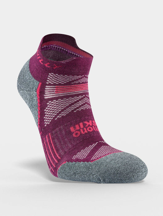 Hilly Womens Active Socklet Supreme Running Socks - Elderberry / Grey Marl
