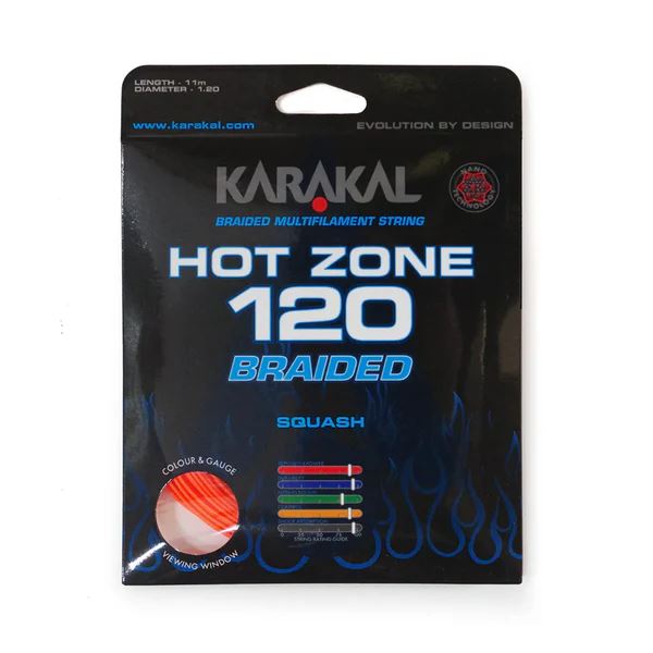 Karakal Hot Zone Braided 120 – Premium Squash Racket String 220m Coil - Orange