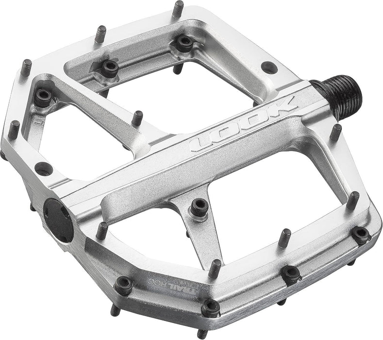 LOOK Trail Roc Plus Flat Bike Pedals Alloy Platform with 10 Pins - Silver