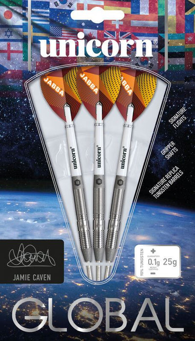 Unicorn Jamie Caven 90% Tungsten 25g Steel Tip Darts – Professional Set