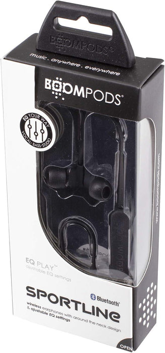 Boompods Sportline In Ear Headphones IPX4 EQ Adjustable Black