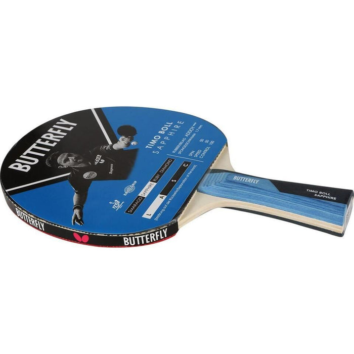 Butterfly Table Tennis Bat Timo Boll Sapphire Addoy 1.7mm Rubber 5 Ply Blade