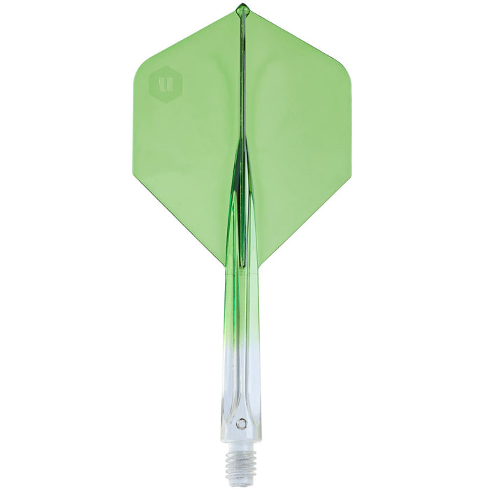 Unicorn Darts Forge Integrated Two-Tone Long Flight & Shaft – Clear & Green