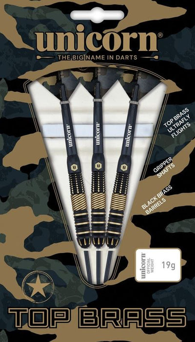 Unicorn Top Brass Style 1 Darts Ultrafly Flights Gripper Shafts Strong Tip