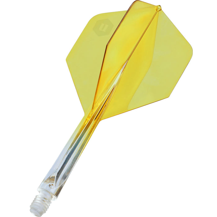 Unicorn Darts Forge Integrated Two-Tone Flight & Shaft – Clear & Yellow