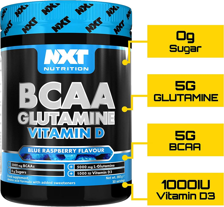 NXT Nutrition BCAA Glutamine Vit D Recovery Training Health Fitness Drink - 360g