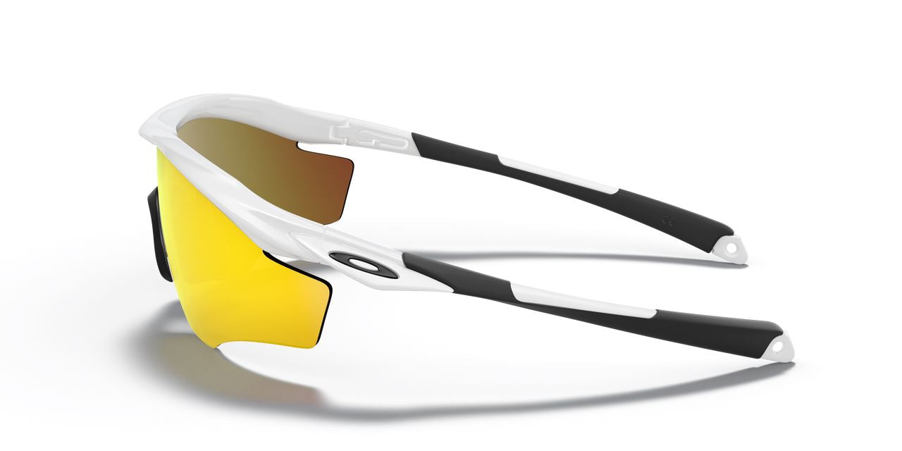 Oakley M2 Frame XL Cycling Sunglasses Fire Iridium Lenses Polished White Frame