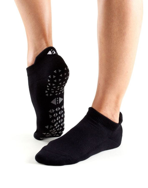 Tavi Noir Savvy Grip Sole Socks Low Rise Yoga Pilates Barre EbonyTavi Noir