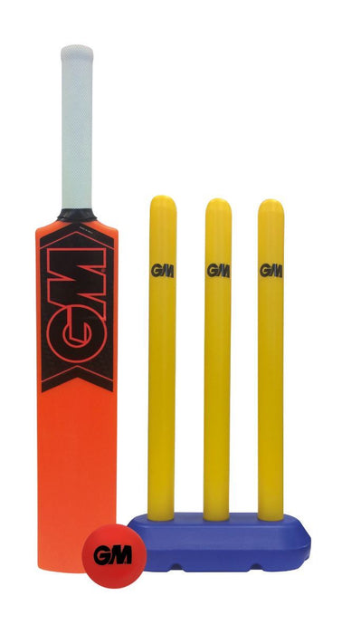 Gunn & Moore Youth Cricket Set - Bat / Rubber Ball & Stumps - All Weather Base