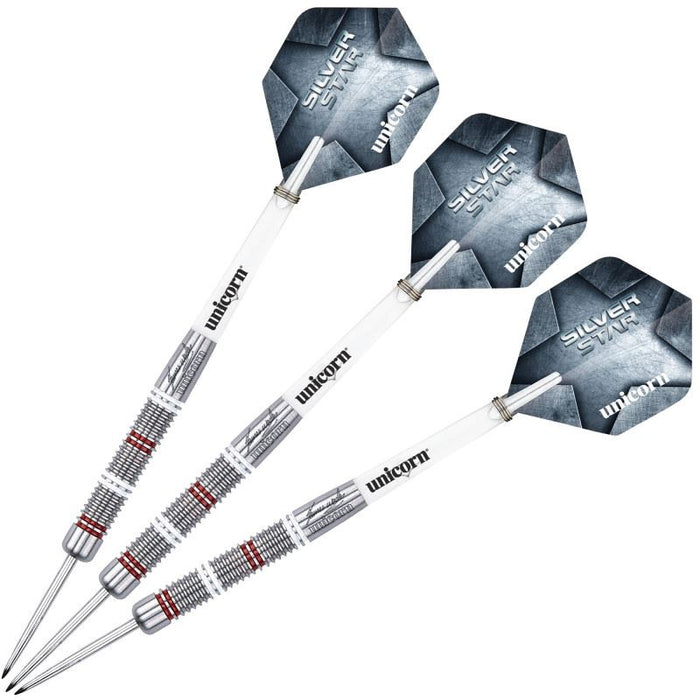 Unicorn James Wade Silver Star 80% Tungsten Steel Tip Darts 22/24g Natural