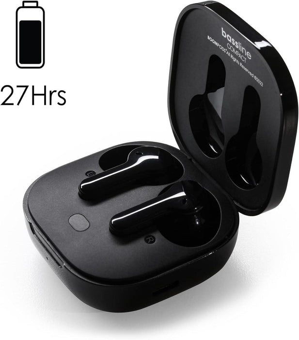 Bassline Compact True Wireless Ear Buds Sweat Proof 27 Hours Play Time Black