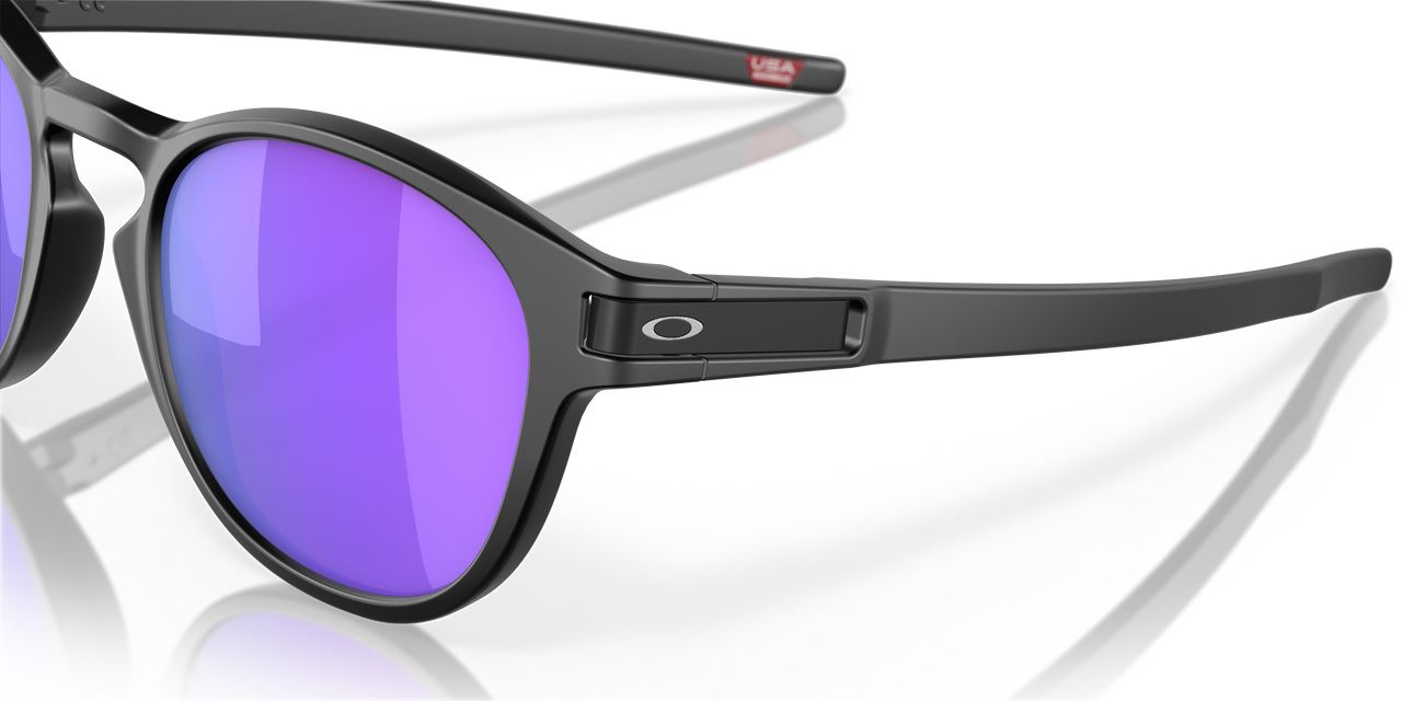 Oakley Latch Square Sunglasses Polarized Violet Lenses Matte Black Frame Driving