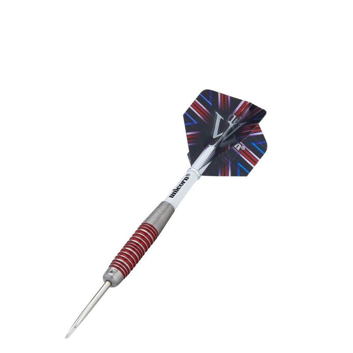 Unicorn James Wade The Machine 90% Tungsten Steel Tip Darts 22/24/26g Silver/Red