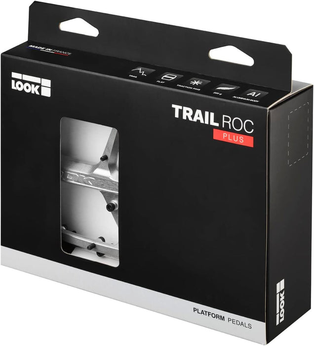 LOOK Trail Roc Plus Flat Bike Pedals Alloy Platform with 10 Pins - Silver