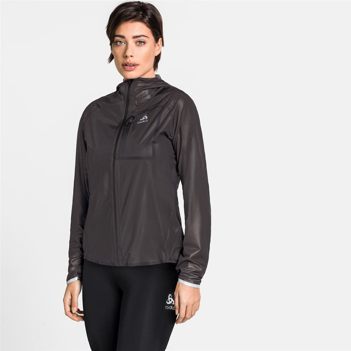 Odlo Zeroweight Women's Running Jacket in Black - Dual Dry Waterproof Tech