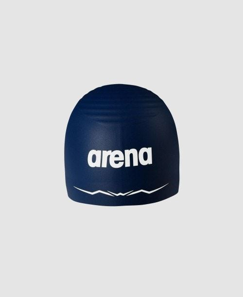 Arena Aquaforce Wave Swimming Cap Silicone Hat For Training And Racing - Navy