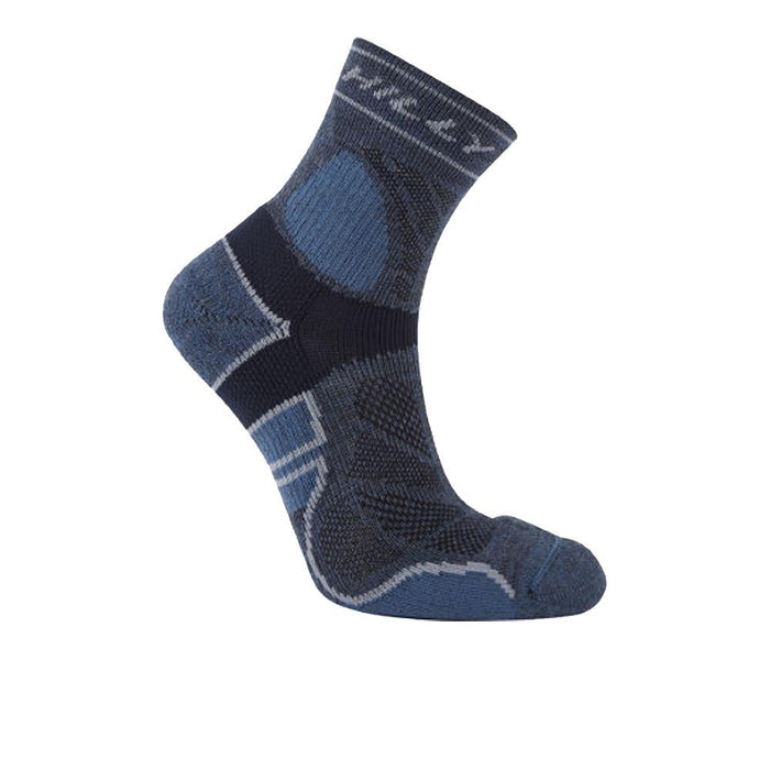 Hilly Womens Trail Anklet Max Cushion Sports Running Socks - Marine / Navy