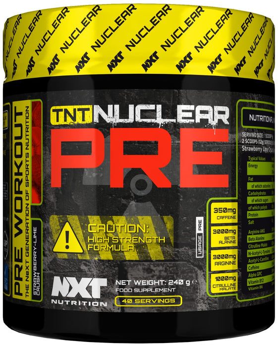 NXT TNT Nuclear Extreme Pre Workout Energy Powder 240g - Strawberry Lime Crush