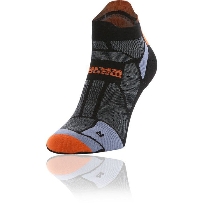 Hilly Marathon Fresh Socklet Unisex Sports Running Socks - Black / Orange