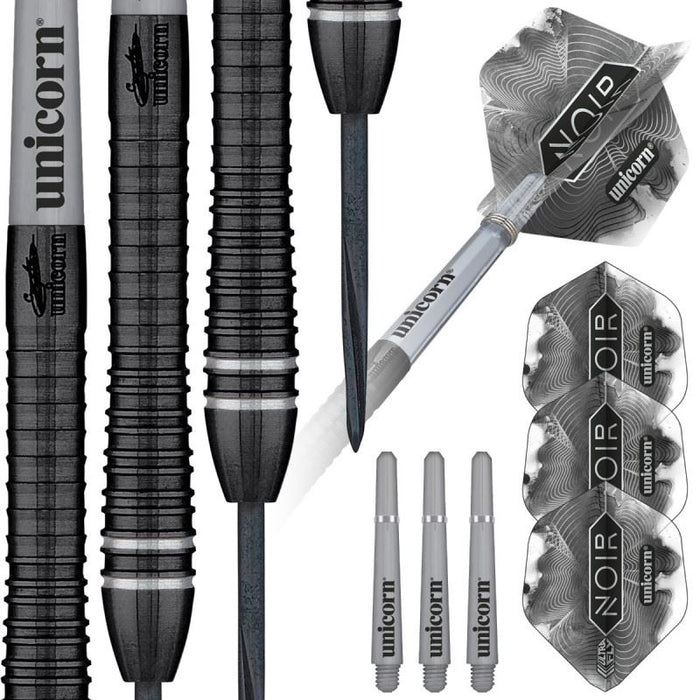 Unicorn Gary Anderson Noir Phase 6 Steel Tip Darts 90% Tungsten Pro Dart Set