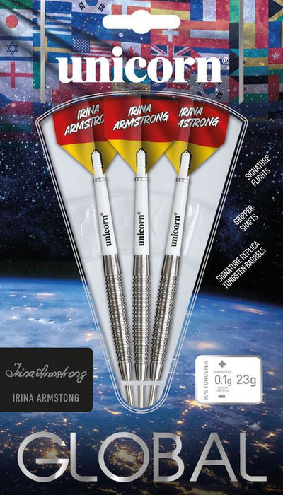 Unicorn Darts Irina Armstrong 23g 90% Tungsten Steel Tip Precision Dart Set