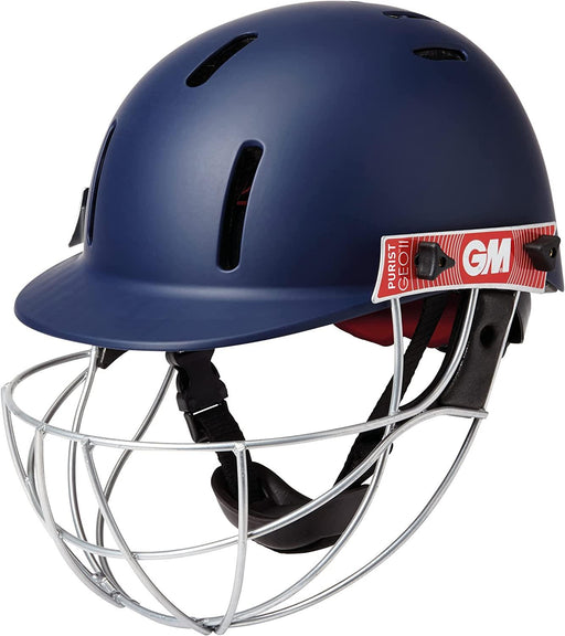 Gunn & Moore GM Cricket Purist Geo II Helmet Sports Head Protection - NavyGunn & Moore